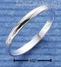Sterling Silver 2mm High Polish Wedding Band Ring Size 6