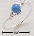 Sterling Silver Wire Ring With Turquoise Bead Size 4