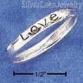 Sterling Silver Lightweight & Narrow (3mm) "Love" Band Ring Size 7