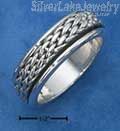Sterling Silver Mens Antiqued Worry Ring With Woven Spinning Band Size 11