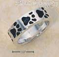 Sterling Silver Dog Paw Print Band Size 5