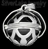 Sterling Silver 4-Picture Photo Ball Openwork Design Locket Char