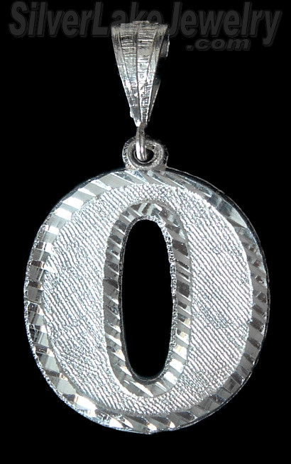 Sterling Silver Number 0 Charm Pendant - Click Image to Close