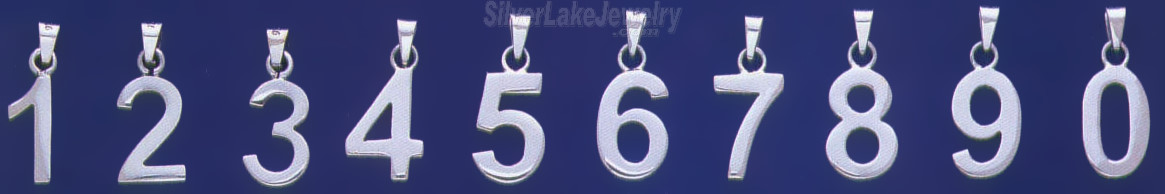 Sterling Silver Number 0 Charm Pendant - Click Image to Close