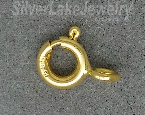 14K Gold Spring Ring Clasp 5mm - Click Image to Close