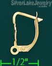 14K Gold Lever Back Earring Finding (1 piece) - Click Image to Close