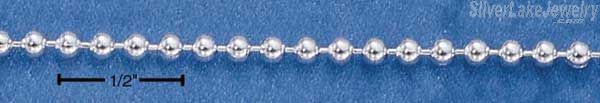 7" Sterling Silver 200 Bead Chain (2mm) - Click Image to Close