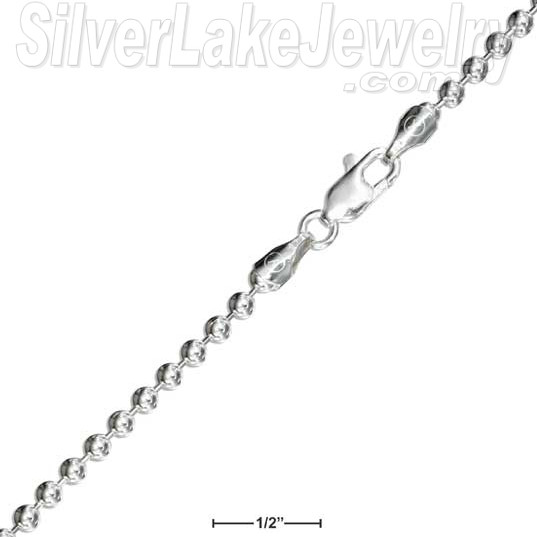 20" Sterling Silver 300 Bead Chain (3mm) - Click Image to Close