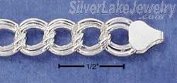 Sterling Silver 8" 8mm Link Charm Bracelet - Click Image to Close