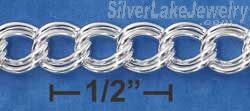 Sterling Silver 7" 8mm Link Charm Bracelet - Click Image to Close