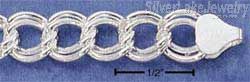 Sterling Silver 7" 8mm Link Charm Bracelet - Click Image to Close