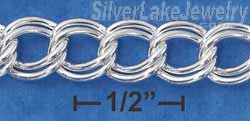 Sterling Silver 7" 11mm Link Charm Bracelet - Click Image to Close