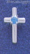 Sterling Silver CZ Cross Charm Pendant - Click Image to Close