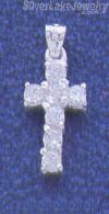 Sterling Silver CZ Cross Charm Pendant - Click Image to Close