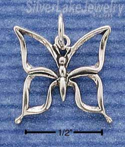 Sterling Silver Open Butterfly Charm - Click Image to Close
