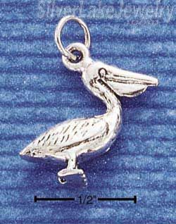 Sterling Silver Three Dimensional Pelican Charm - Click Image to Close