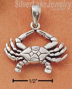 Sterling Silver Crab Pendant - Click Image to Close