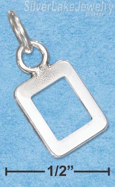 Sterling Silver Fine Lined "0" Number Charm - Click Image to Close