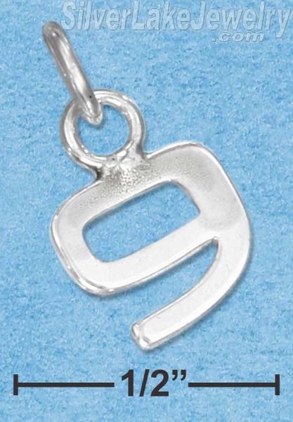 Sterling Silver Fine Lined "9" Number Charm - Click Image to Close