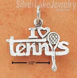Sterling Silver "I Heart Tennis" Charm - Click Image to Close