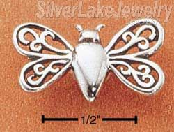 Sterling Silver Filigree Bumble Bee Pendant - Click Image to Close