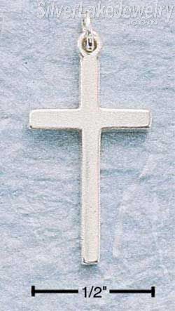 Sterling Silver High Polish Flat Cross Charm - Click Image to Close
