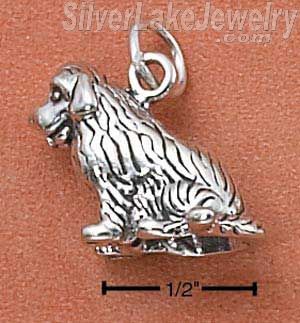Sterling Silver Three Dimensional Newfoundland Dog Charm - Click Image to Close