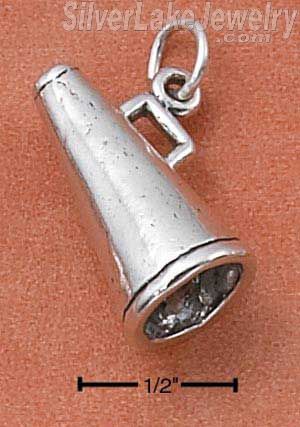 Sterling Silver Three Dimensional Megaphone Charm - Click Image to Close