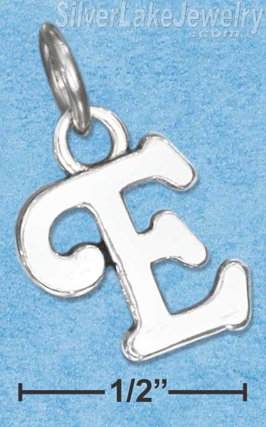 Sterling Silver Scrolled Letter "E" Charm - Click Image to Close