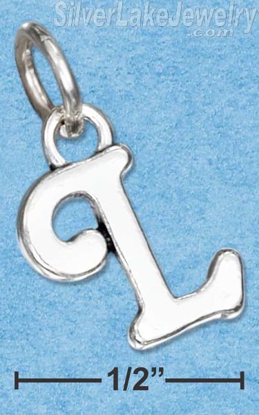 Sterling Silver Scrolled Letter "L" Charm - Click Image to Close