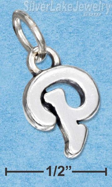 Sterling Silver Scrolled Letter "P" Charm - Click Image to Close