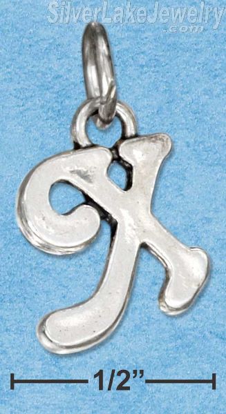 Sterling Silver Scrolled Letter "X" Charm - Click Image to Close