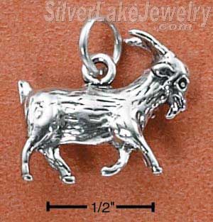 Sterling Silver Three Dimensional Billy Goat Charm - Click Image to Close