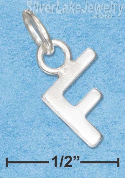 Sterling Silver Fine Lined Letter "F" Charm - Click Image to Close