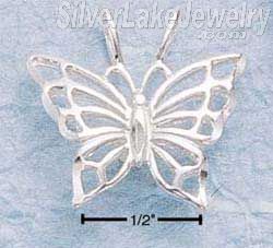 Sterling Silver Diamond Cut Filigree Butterfly Pendant - Click Image to Close