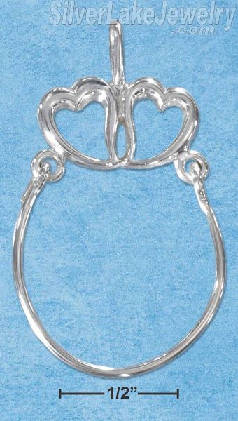 Sterling Silver Double Heart Charmholder - Click Image to Close