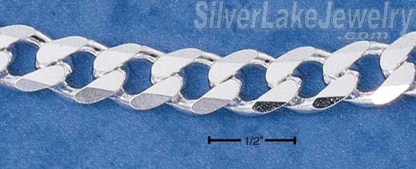 8" Sterling Silver Curb 220 Chain (8 mm) - Click Image to Close