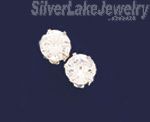 Sterling Silver 3mm Round White CZ Stud Earrings - Click Image to Close