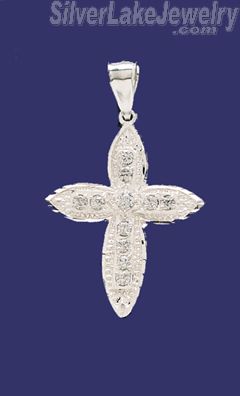 Sterling Silver Big CZ DC Cross Charm Pendant - Click Image to Close