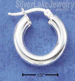 Sterling Silver 18mm Tubular Hoop Earrings With French Locks - Click Image to Close