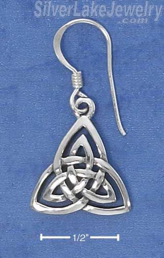 Sterling Silver Celtic Trinity Knot Earrings On French Wires - Click Image to Close