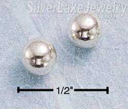 Sterling Silver 5mm Ball Earrings On Posts - Click Image to Close