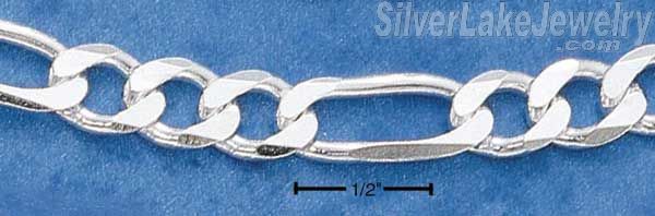 24" Sterling Silver 180 Figaroa Chain (7 mm) - Click Image to Close