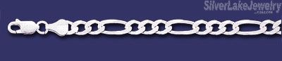 Sterling Silver 24" Figaro Chain 6mm - Click Image to Close