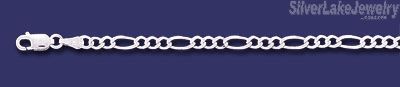 Sterling Silver 22" Figaro Chain 3mm - Click Image to Close