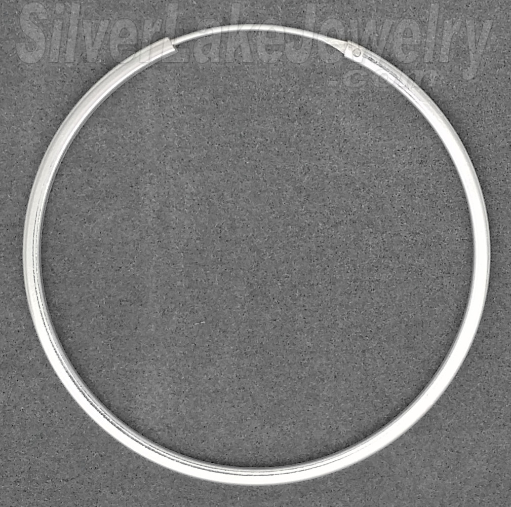 Sterling Silver 38mm Square Stock Endless Hoop Earrings 1.5mm tu - Click Image to Close
