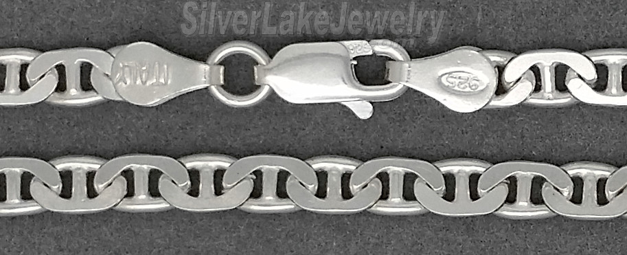 20" Sterling Silver Marina Mariner Chain 3.8mm - Click Image to Close