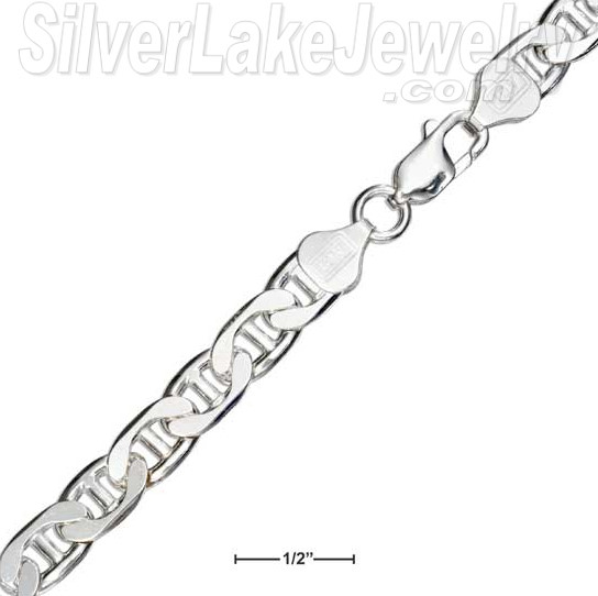 24" Sterling Silver Marina Mariner Chain 6.25mm - Click Image to Close