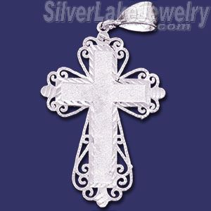 Sterling Silver DC Cross Charm Pendant - Click Image to Close