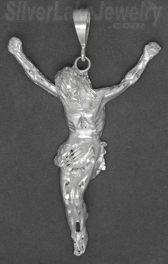 Sterling Silver DC Big Jesus Christ Charm Pendant - Click Image to Close